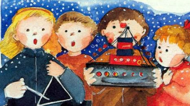 Kalanta a Creta canti di Natale illustrazione a colori