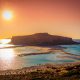 Splendido panorama della laguna di Balos al tramonto